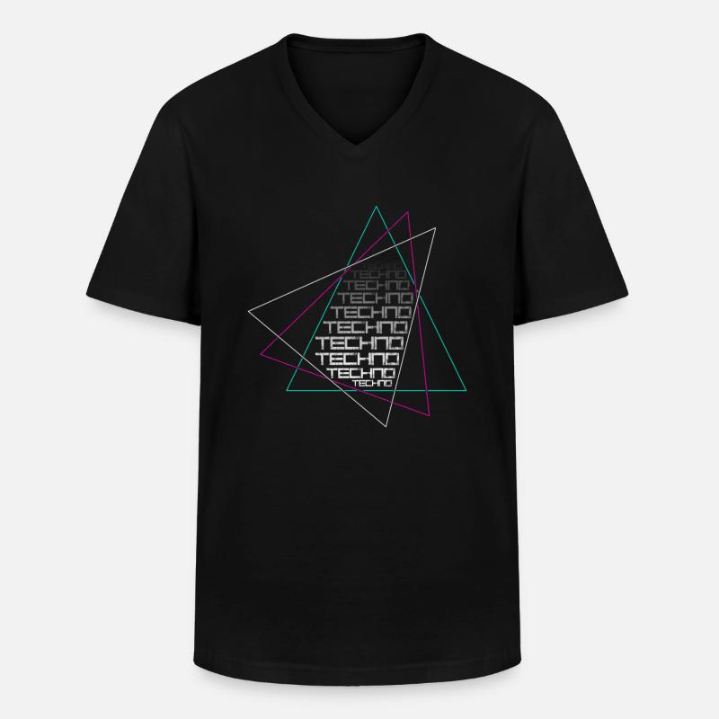 Techno - Männer-T-Shirt mit V-Ausschnitt - Schwarz