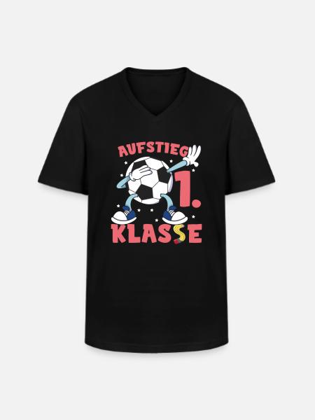 Fußball Schulkind Einschulung - Männer-T-Shirt mit V-Ausschnitt - Schwarz