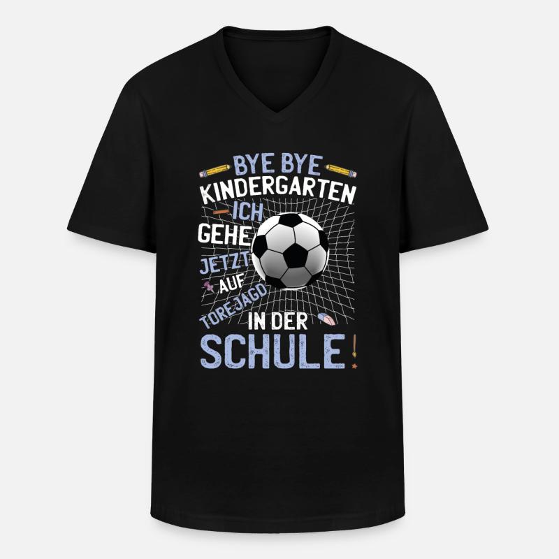 Fußball Schule Schulanfang - Männer-T-Shirt mit V-Ausschnitt - Schwarz
