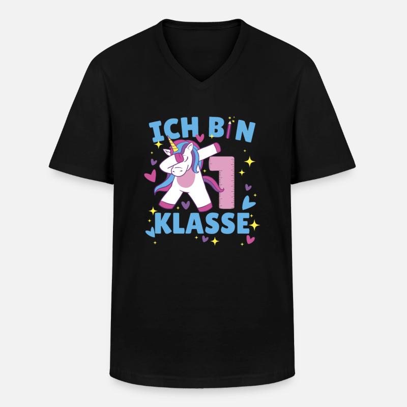 Grundschule Kindergarten Einschulung - Männer-T-Shirt mit V-Ausschnitt - Schwarz