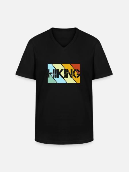 Hiking Retro - Men's V-Neck T-Shirt - black