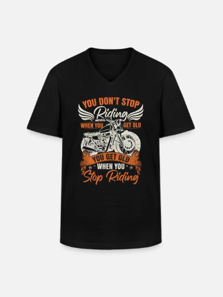 Biker-Motorrad-Radtour - Männer-T-Shirt mit V-Ausschnitt - Schwarz