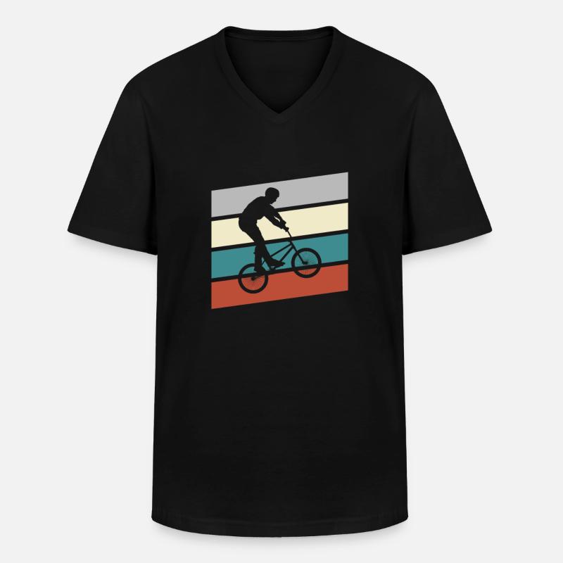 BMX Retro - Männer-T-Shirt mit V-Ausschnitt - Schwarz