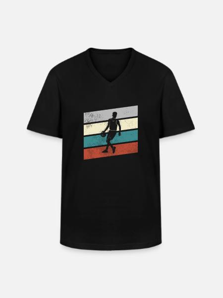 Basketball Retro - Männer-T-Shirt mit V-Ausschnitt - Schwarz