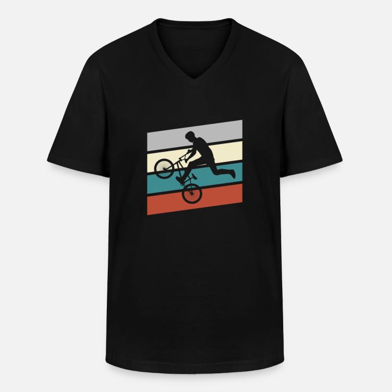 BMX Retro - Männer-T-Shirt mit V-Ausschnitt - Schwarz