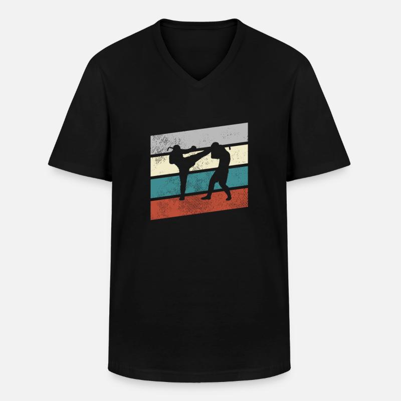 mma retro - Männer-T-Shirt mit V-Ausschnitt - Schwarz