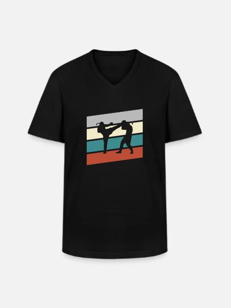 mma retro - Männer-T-Shirt mit V-Ausschnitt - Schwarz