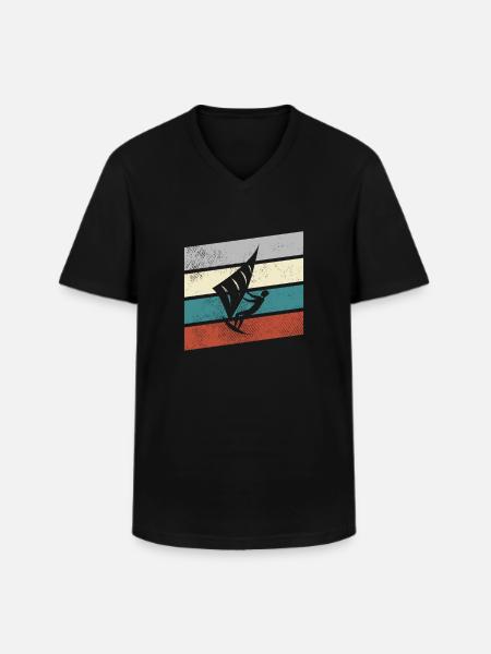 Kite Retro - Men's V-Neck T-Shirt - black