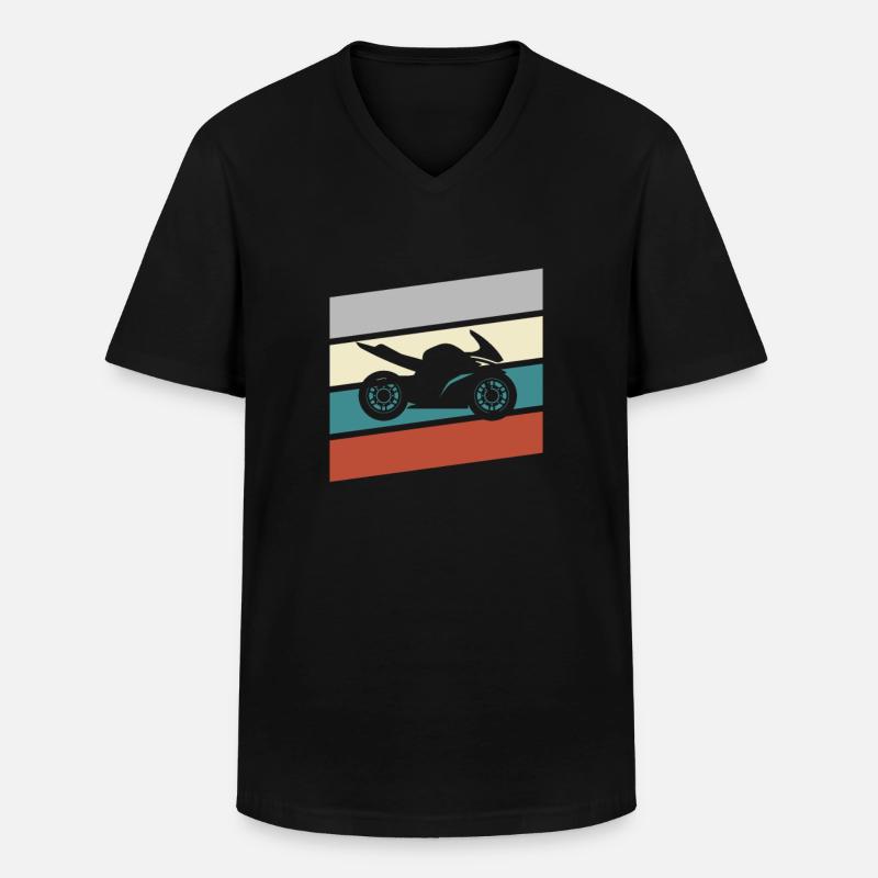 Motorrad Retro - Männer-T-Shirt mit V-Ausschnitt - Schwarz