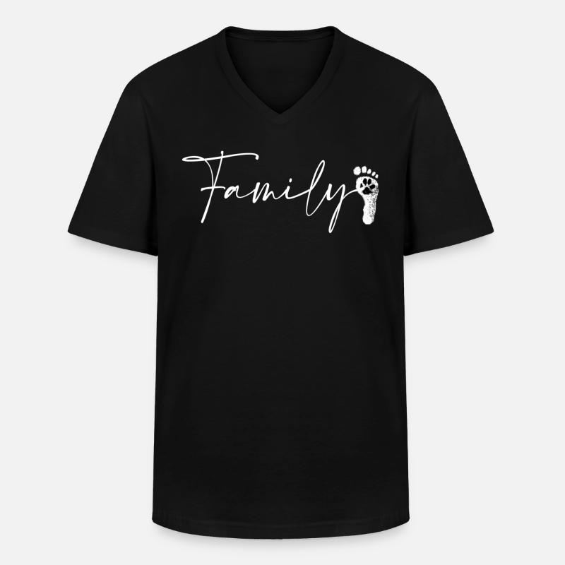 Hundefamilie - Männer-T-Shirt mit V-Ausschnitt - Schwarz