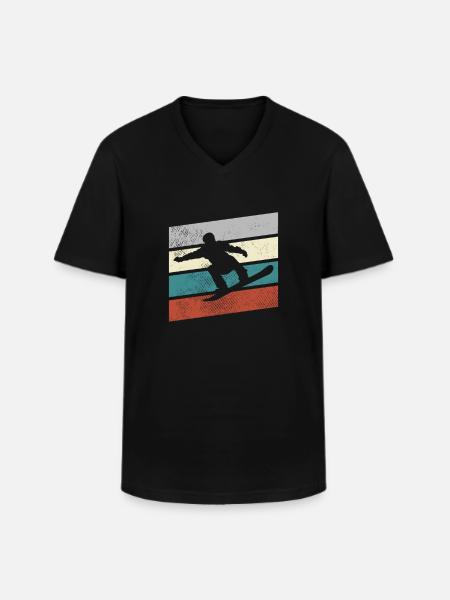 Snowboarding Retro - Men's V-Neck T-Shirt - black