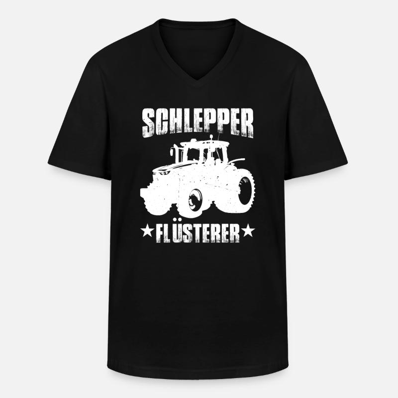 Schlepper Traktor Sprüche - Männer-T-Shirt mit V-Ausschnitt - Schwarz