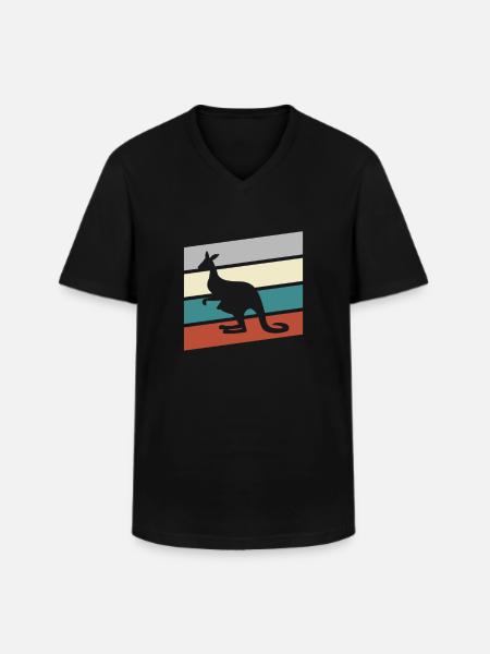 Kangourou Rétro - T-shirt col V Homme - noir