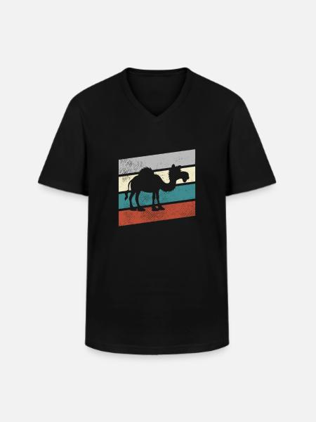 Dromedary Retro - Men's V-Neck T-Shirt - black