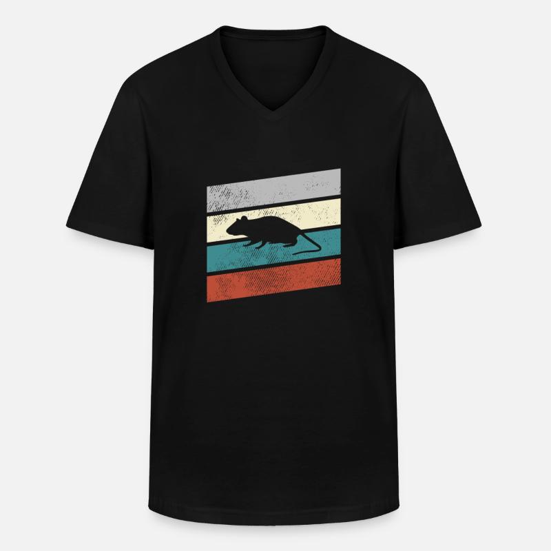 Maus Retro - Männer-T-Shirt mit V-Ausschnitt - Schwarz