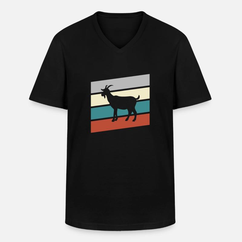 Ziege Retro - Männer-T-Shirt mit V-Ausschnitt - Schwarz