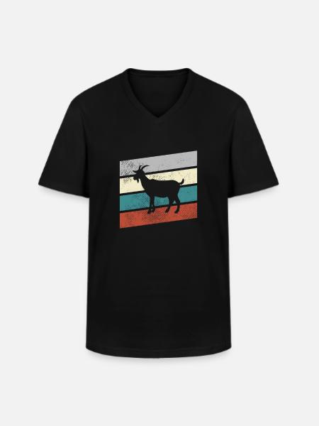 Goat Retro - Men's V-Neck T-Shirt - black