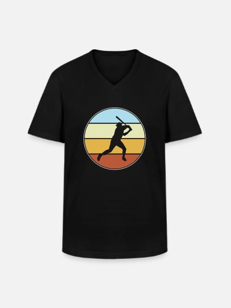 Baseball Retro - Men's V-Neck T-Shirt - black