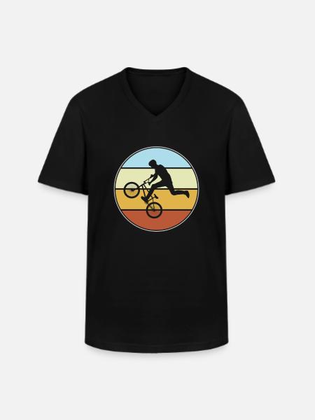 BMX Retro - Men's V-Neck T-Shirt - black