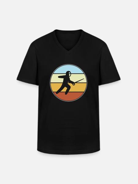 Fechten Retro - Männer-T-Shirt mit V-Ausschnitt - Schwarz