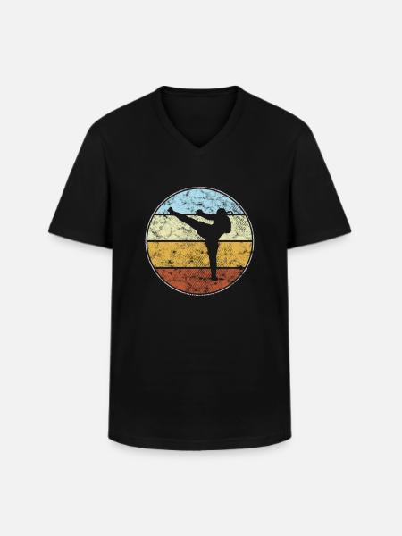 MMA Rétro - T-shirt col V Homme - noir