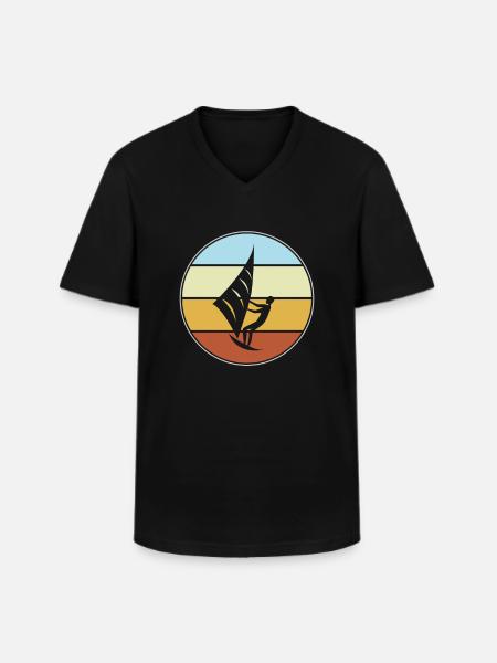 Kite Surfing Retro - Men's V-Neck T-Shirt - black