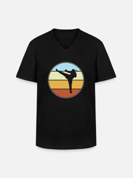 MMA Retro - Men's V-Neck T-Shirt - black