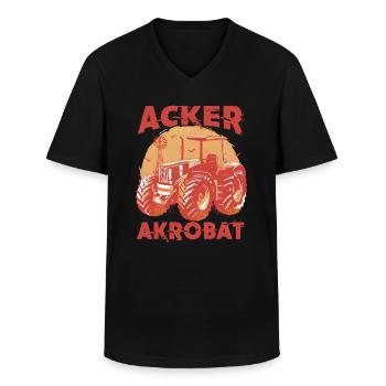 Acker Akrobat - Männer-T-Shirt mit V-Ausschnitt - Schwarz - Vorne - AI Model Male 178 dark (178cm)