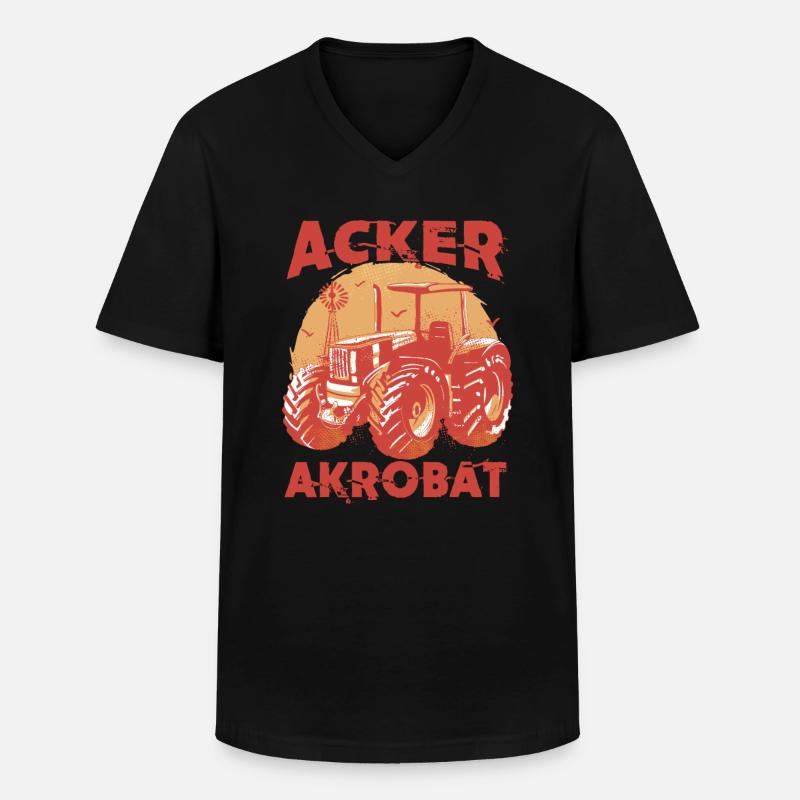 Acker Akrobat - Männer-T-Shirt mit V-Ausschnitt - Schwarz
