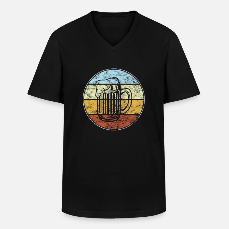 Bier Retro - Männer-T-Shirt mit V-Ausschnitt - Schwarz
