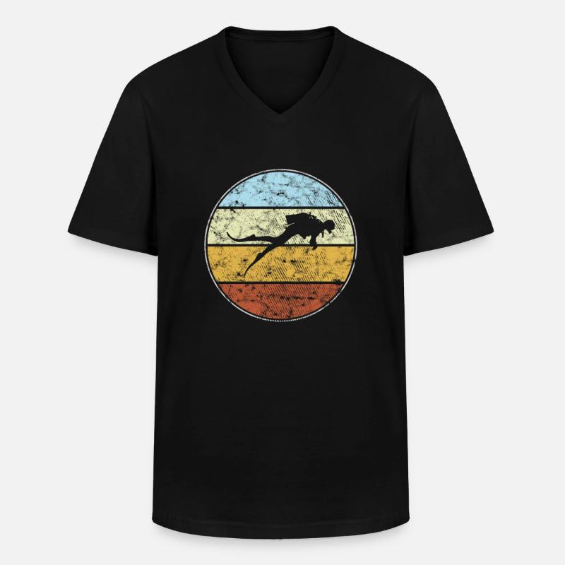 Tauchen Retro - Männer-T-Shirt mit V-Ausschnitt - Schwarz