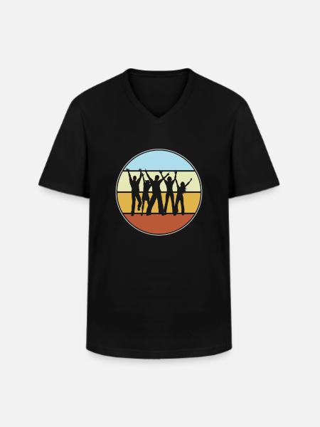 Dancing Retro - Men's V-Neck T-Shirt - black