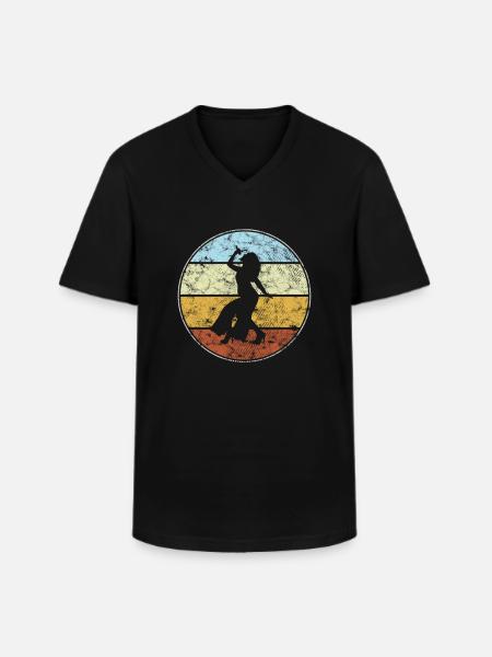 Singing Retro - Men's V-Neck T-Shirt - black