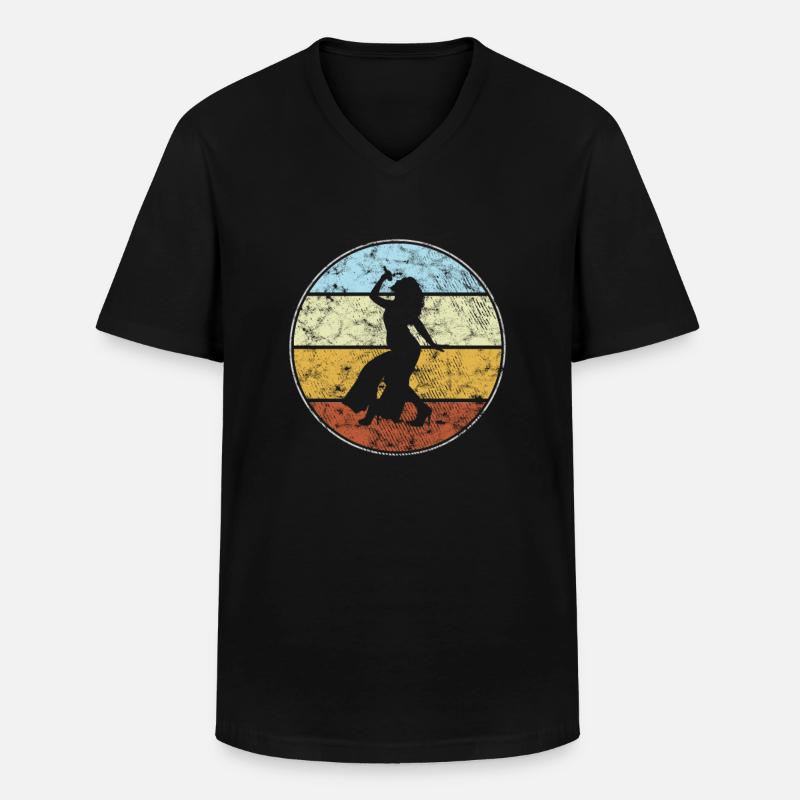 Singen Retro - Männer-T-Shirt mit V-Ausschnitt - Schwarz