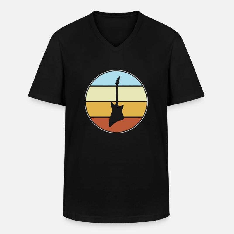 Rock Retro - Männer-T-Shirt mit V-Ausschnitt - Schwarz