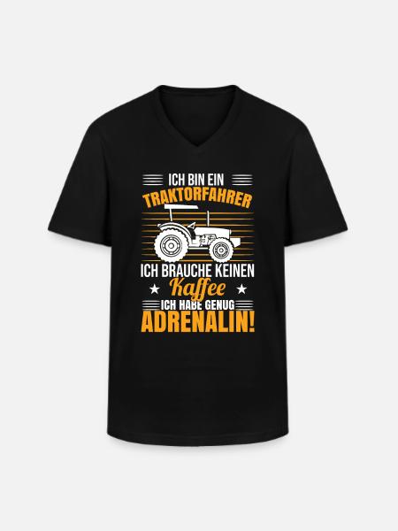 Ich bin Traktorfahrer - Männer-T-Shirt mit V-Ausschnitt - Schwarz