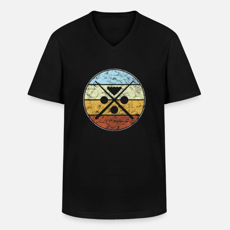 Billiard Retro - Männer-T-Shirt mit V-Ausschnitt - Schwarz