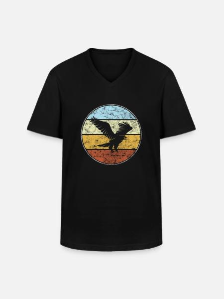 Adler Retro - Men's V-Neck T-Shirt - black