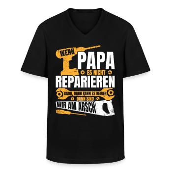 Wenn Papa es nicht reparieren kann Papa Geschenk - Männer-T-Shirt mit V-Ausschnitt - Schwarz - Vorne - AI Model Male 178 dark (178cm)