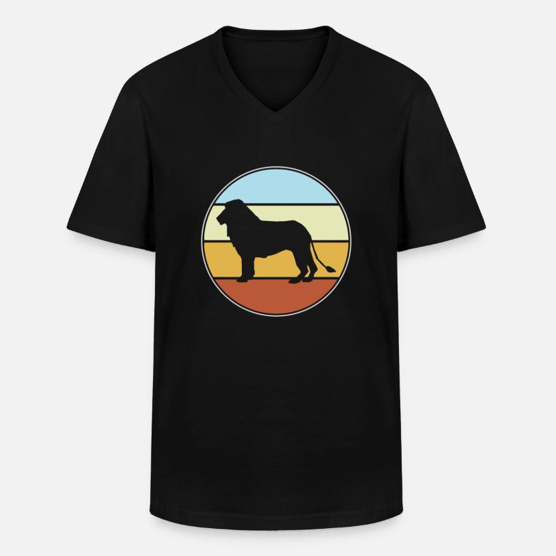Löwe retro - Männer-T-Shirt mit V-Ausschnitt - Schwarz
