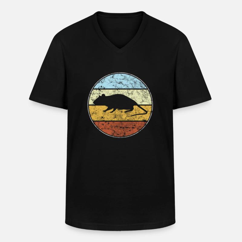 Maus retro - Männer-T-Shirt mit V-Ausschnitt - Schwarz