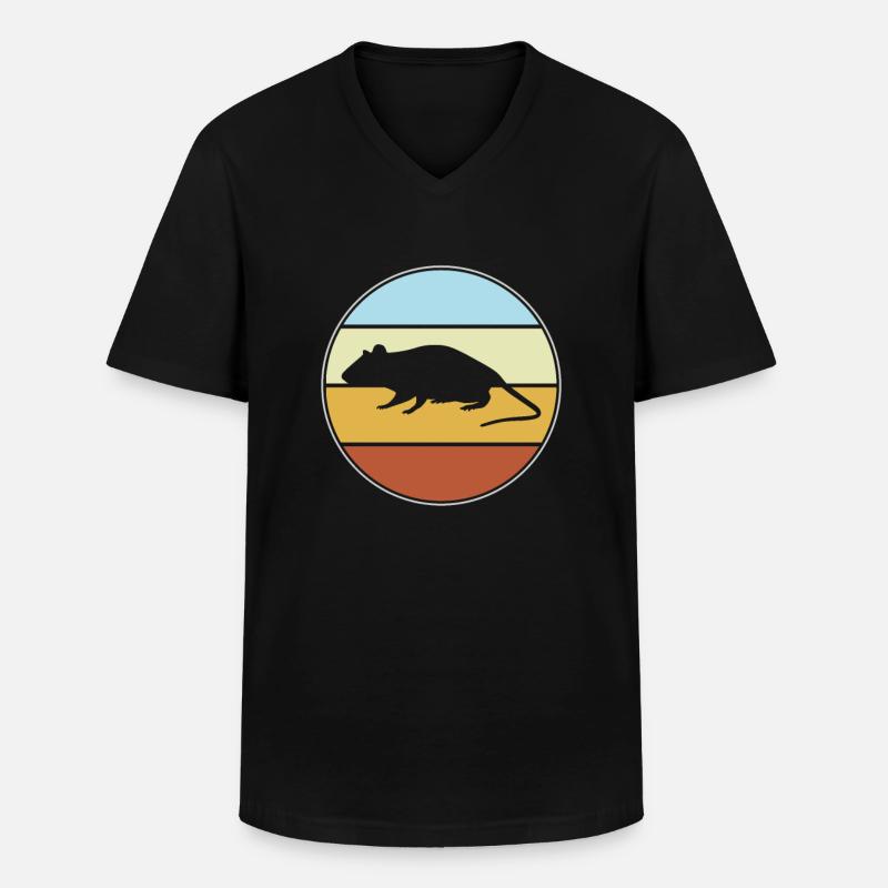 Maus retro - Männer-T-Shirt mit V-Ausschnitt - Schwarz