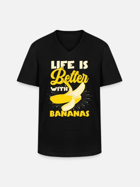 Life Is Better With Bananas - Men's V-Neck T-Shirt - black