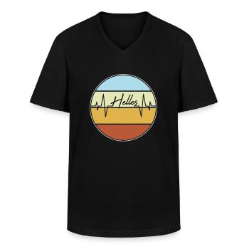 Bright heartbeat - Men's V-Neck T-Shirt - black - Front - AI Model Male 178 dark (178cm)