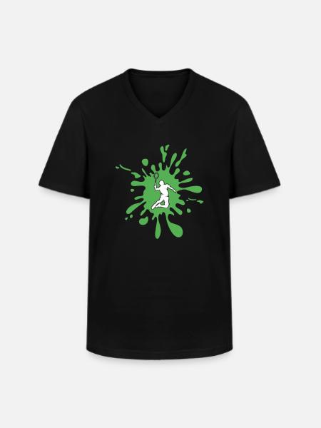 Badminton - T-shirt col V Homme - noir