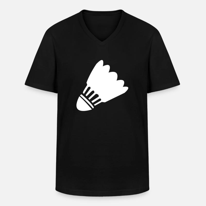 Badminton - Männer-T-Shirt mit V-Ausschnitt - Schwarz
