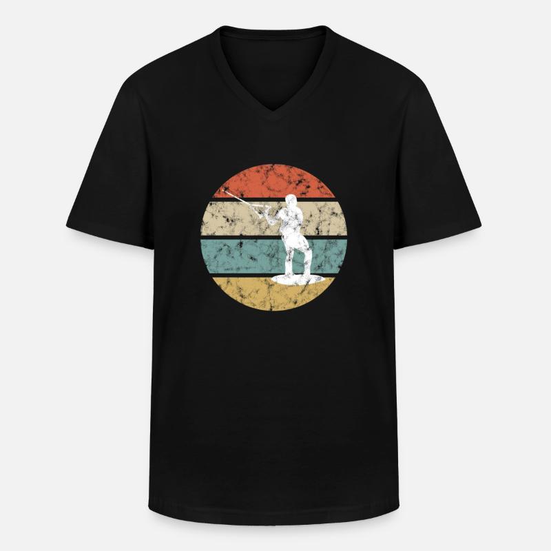 Wakeboarding Retro - Männer-T-Shirt mit V-Ausschnitt - Schwarz