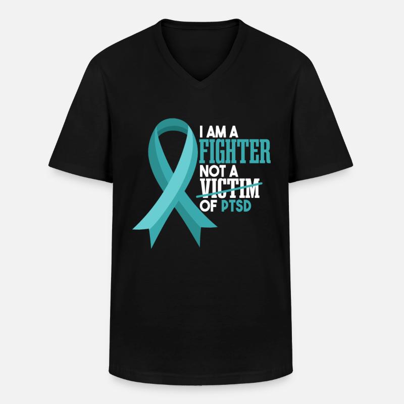 Ich bin ein Kämpfer | PTBS-Krieger - Männer-T-Shirt mit V-Ausschnitt - Schwarz
