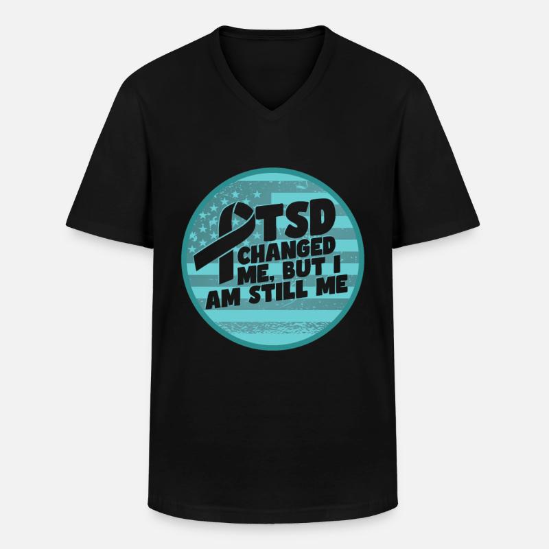 PTBS hat mich verändert | PTBS-Bewusstsein - Männer-T-Shirt mit V-Ausschnitt - Schwarz