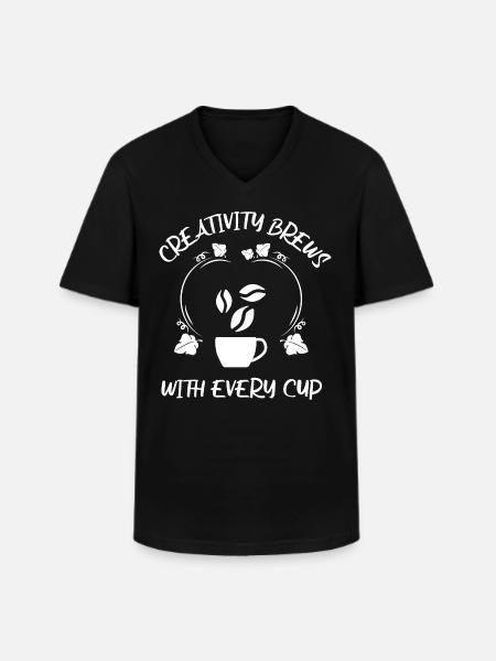 Kaffee Espresso Käffchen - Männer-T-Shirt mit V-Ausschnitt - Schwarz